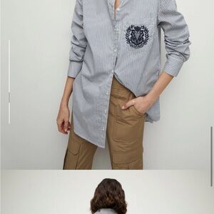 Veronica beard NWT size 00 oversized Loyd buttondown with crest